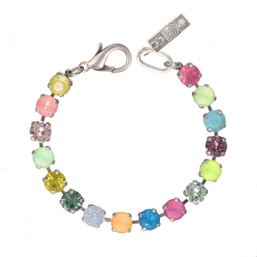 POP TOVA Izzy Bracelet, Swarovski Crystal Bracelet, Designer Tennis Bracelet, Antique Gold Jewelry, Silver Plated Bracelet, Multi-color Crystal Jewelry, Handcrafted Women's Bracelet, Luxury Gift for Her. at ooh la la! in Grapevine TX 76051
