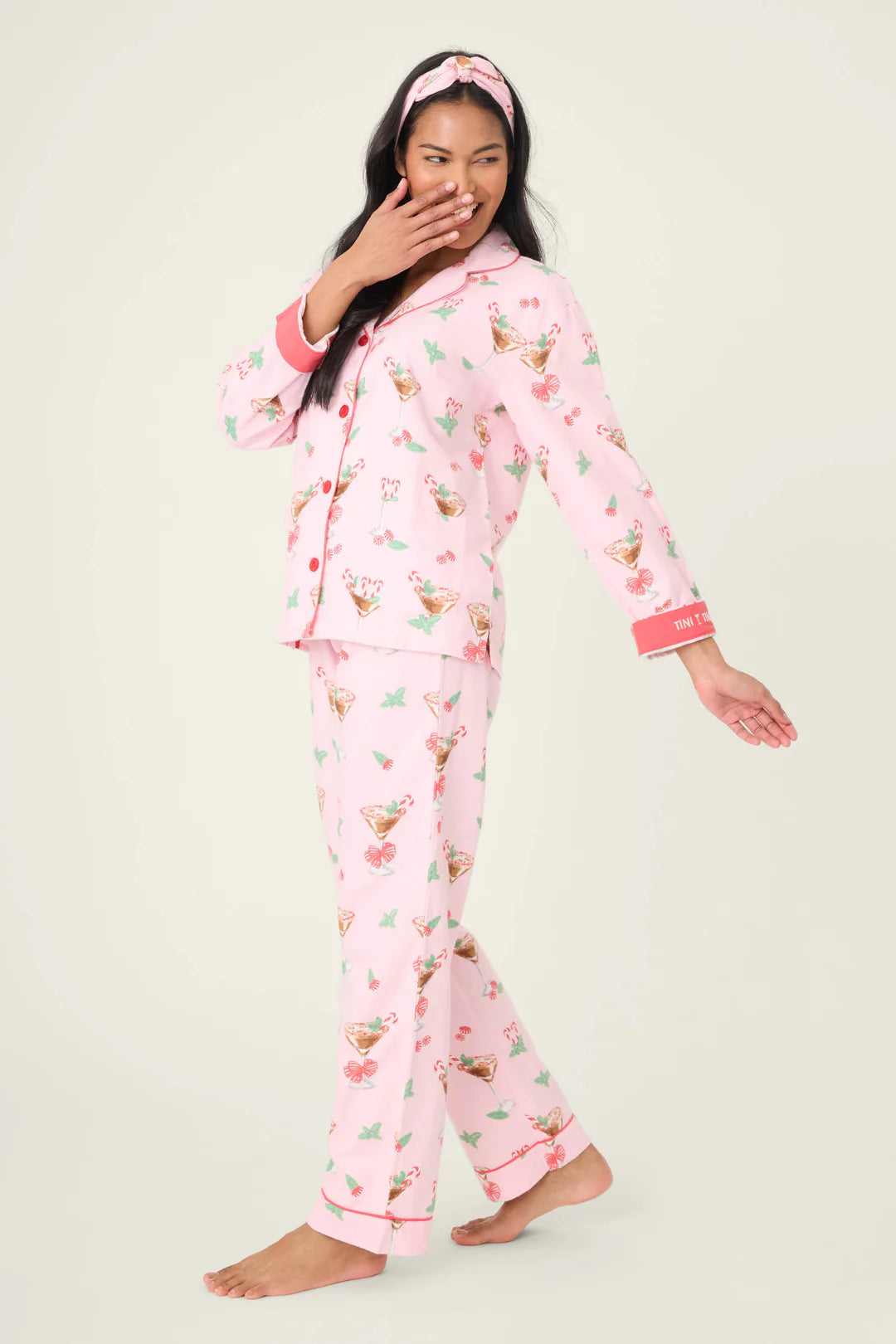 PJ Salvage Tini Time Drink Print 3-Piece Flannel PJ Set at ooh la la! in Grapevine TX 76051