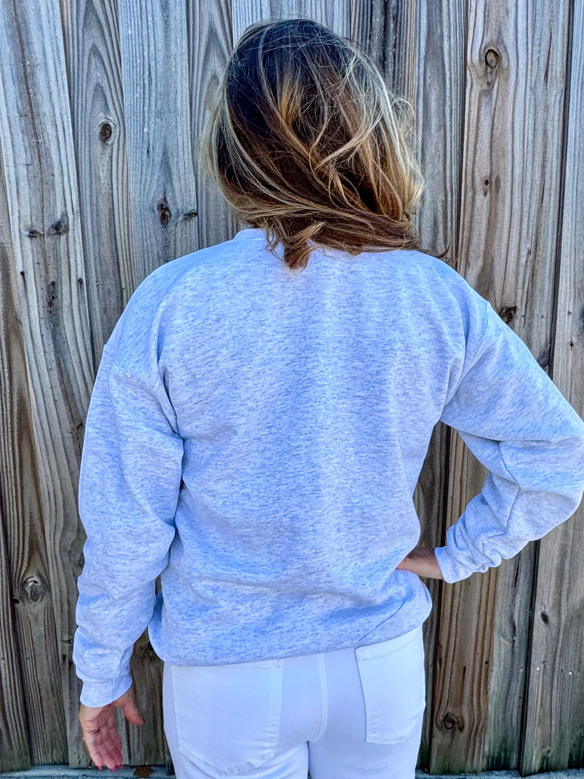 I Love You Collage Sweatshirt In grey at ooh la la! in Grapevine TX 76051