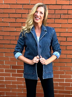 Liverpool Quilted Denim Coat at ooh la la! in Grapevine TX 76051