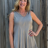 Satin V-Neck Tank Top