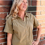 Velvet Heart Alameda Shirt in Aloe Olive at ooh la la! in Grapevine TX 76051