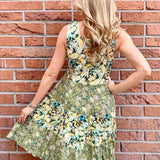 Dress Addict Joy Dress, organic cotton tank dress, floral knee length dress with pockets, crinkle cotton summer dress, Mixed Roses print dress, sustainable women's fashion, bias-cut sleeveless dress. at ooh la la! in Grapevine TX 76051