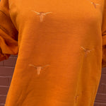 Texas Longhorns Repeat Logo Lantern Sleeve Sweatshirt at ooh la la! in Grapevine TX 76051