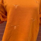 Texas Longhorns Repeat Logo Lantern Sleeve Sweatshirt at ooh la la! in Grapevine TX 76051