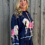 Horse Print Bomber Jacket