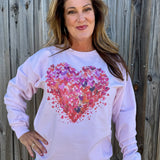 Paintbrush Heart Sweatshirt in pink at ooh la la! in Grapevine TX 76051
