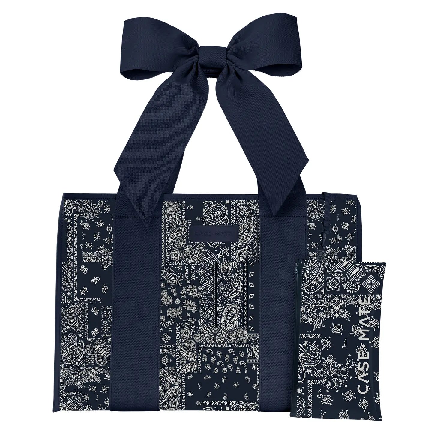 Navy Bandana Bow Jelly Tote with Phone Pouch at ooh la la! in Grapevine TX 76051