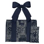 Navy Bandana Bow Jelly Tote with Phone Pouch at ooh la la! in Grapevine TX 76051