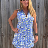 Ana Clare, Women's sport dress, golf dress with pockets, tennis dress ruffle hem, SPF 50 athletic wear, performance golf apparel, UV protective dress, ladies athleisure dress. at ooh la la! in Grapevine TX 76051