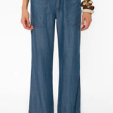 Velvet Heart Luxurious Aleah Calva Wide leg denim look Tencel Pants at ooh la la! in Grapevine TX 76051