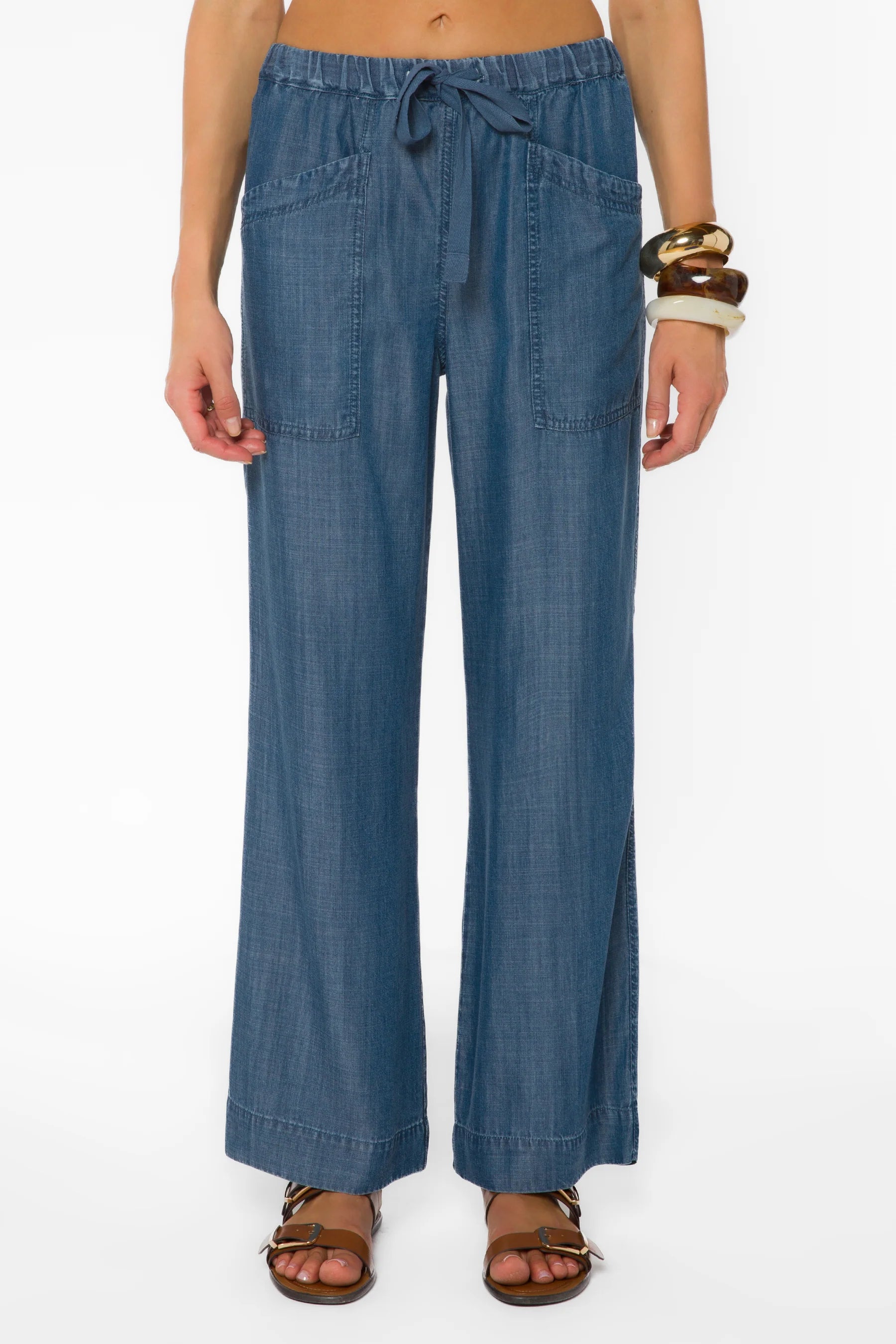 Velvet Heart Luxurious Aleah Calva Wide leg denim look Tencel Pants at ooh la la! in Grapevine TX 76051