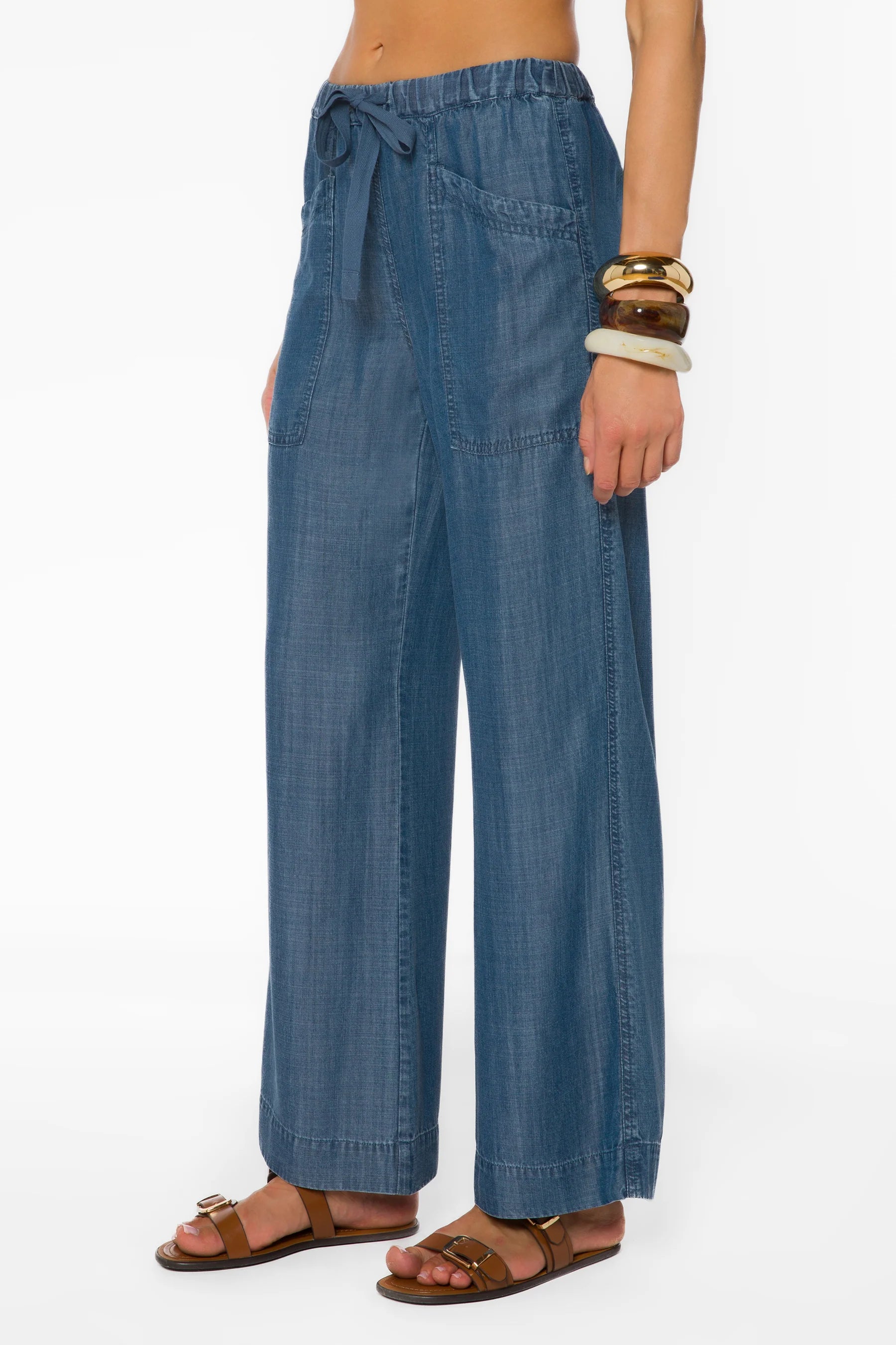 Velvet Heart Luxurious Aleah Calva Wide leg denim look Tencel Pants at ooh la la! in Grapevine TX 76051