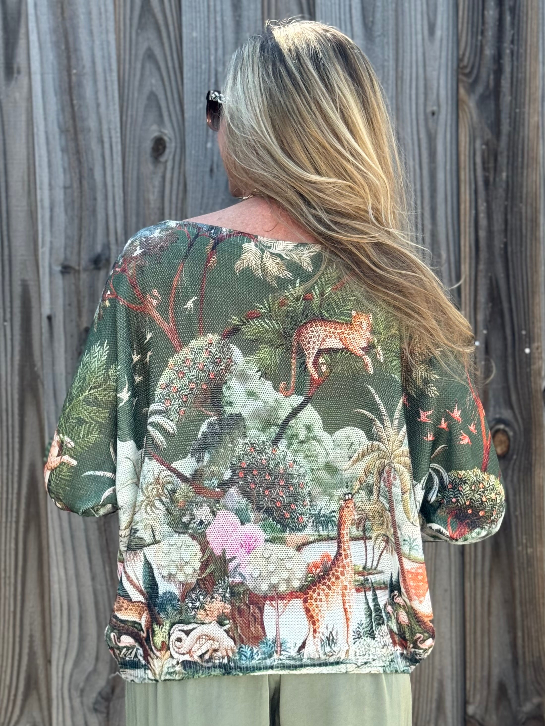 Storybook Jungle Batwing Sweater at ooh la la! in Grapevine TX 76051
