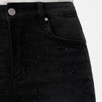 Bayeas High Rise Embroidered Floral Lace Wide Leg Jeans in Inkgauze black at ooh la la! in Grapevine TX 76051