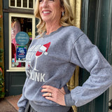 Ho Ho Holy Sh*t I'm Drunk Inverted Sweatshirt In charcoal grey at ooh la la! in Grapevine TX 76051