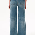 Charming Flowers Embroidered Mid Rise Wide Leg Jeans at ooh la la! in Grapevine TX 76051