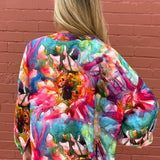 Winton and Waits Watercolor Floral Short Kimono at Ooh La La! in Grapevine TX 76051