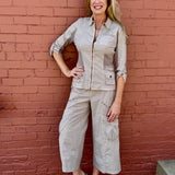 XCVI Wearables Wexel Jacket and Faulkner Crop Pant in Foxglove Pigment at ooh la la! in Grapevine TX 76051