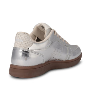 Woden Bjork Leather Sneaker in silver at ooh la la! in Grapevine TX 76051