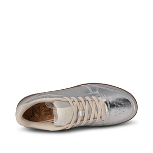 Woden Bjork Leather Sneaker in silver at ooh la la! in Grapevine TX 76051