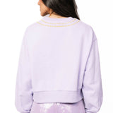 Wicked X Queen of Sparkles Lavender Wicked Charm Necklace Sweatshirt at ooh la la! in Grapevine TX 76051