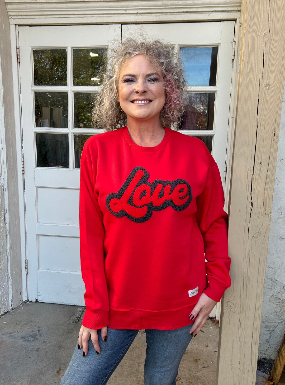 Chenille Heart Patches SWEATSHIRT-SEE Shipping Info in Description 1x