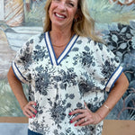 Floral Print Oversized Pullover Top at ooh la la! in Grapevine TX 76051