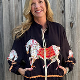 Horse Print Bomber Jacket