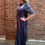 Romance Imagined Velour Midi Dress In mulberry arch la la! in Grapevine TX 76051