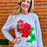 Christmas Three Trees Oversized Hi Lo Sweatshirt in oatmeal at ooh la la! In Grapevine TX 76051