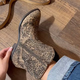 Very G Shay Leopard & Black Rhinestone Booties in taupe leopard at ooh la la! in Grapevine TX 76051