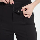Lysse Nadia Zip Front Ponte Trouser in black at ooh la la! in Grapevine TX 76051