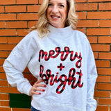 Merry & Bright Mock Neck Oversized Sweatshirt in Ash Grey at ooh la la! in Grapevine TX 76051