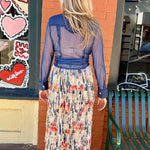 Printed Fringe Midi Skirt in Tan Cactus Flower at ooh la la! in Grapevine TX 76051