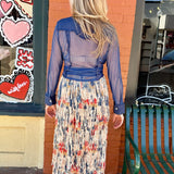 Printed Fringe Midi Skirt in Tan Cactus Flower at ooh la la! in Grapevine TX 76051
