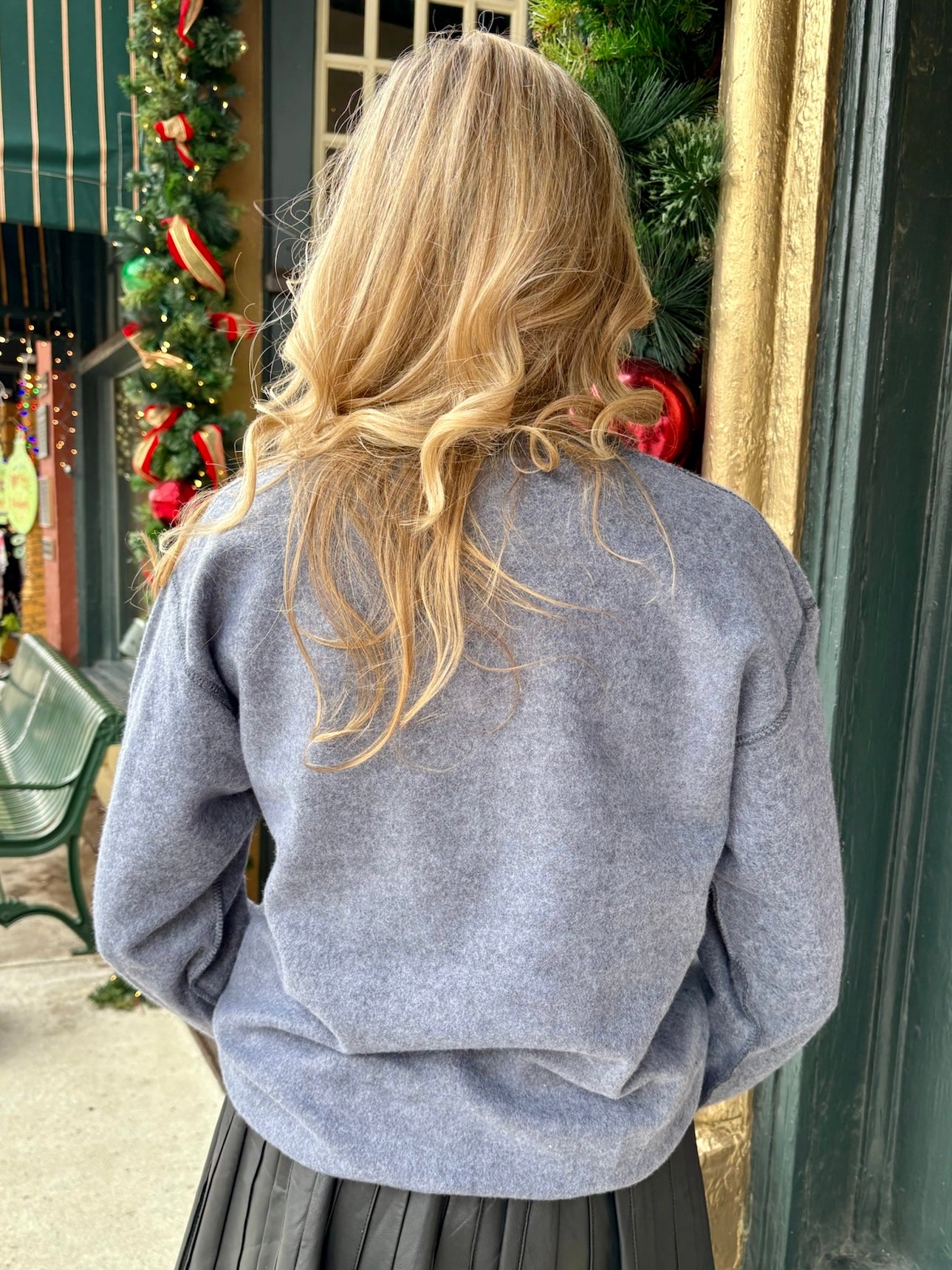 Ho Ho Holy Sh*t I'm Drunk Inverted Sweatshirt In charcoal grey at ooh la la! in Grapevine TX 76051