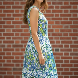 Dress Addict, Joy Layered Tank Dress, Green and Blue Hearts/Cubes Print, stylish dress, quality dress, women fashion at ooh la la! in Grapevine TX 76051