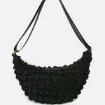 Kind Bag London - Puff Crescent Crossbody Bag in black at ooh la la! in Grapevine TX 76051