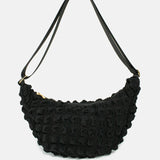 Kind Bag London - Puff Crescent Crossbody Bag in black at ooh la la! in Grapevine TX 76051