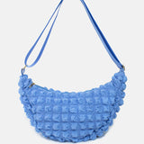 Kind Bag London - Puff Crescent Crossbody Bag in blue at ooh la la! in Grapevine TX 76051