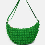 Kind Bag London - Puff Crescent Crossbody Bag in green at ooh la la! in Grapevine TX 76051