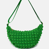 Kind Bag London - Puff Crescent Crossbody Bag in green at ooh la la! in Grapevine TX 76051