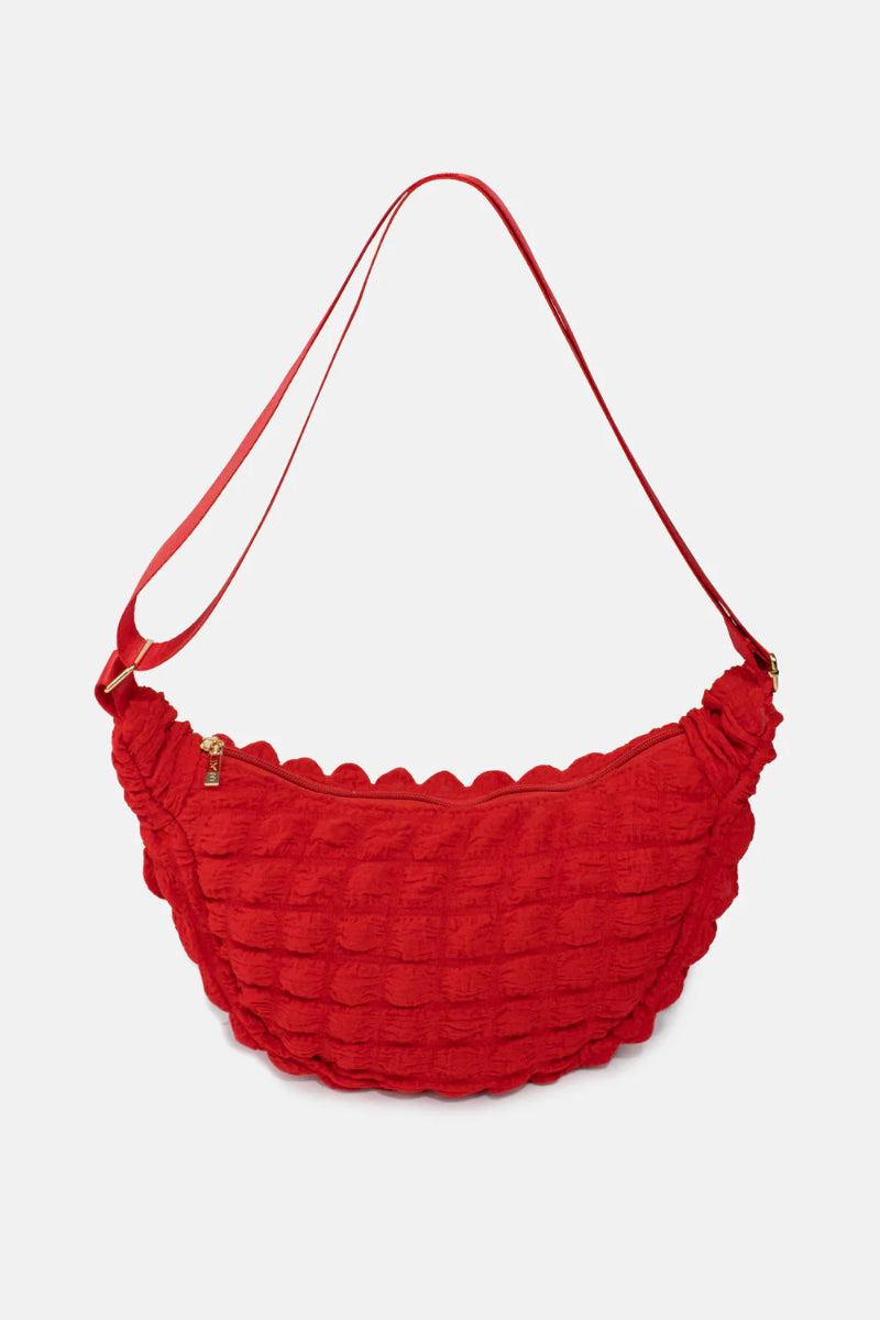 Kind Bag London - Puff Crescent Crossbody Bag in red at ooh la la! in Grapevine TX 76051