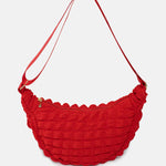 Kind Bag London - Puff Crescent Crossbody Bag in red at ooh la la! in Grapevine TX 76051