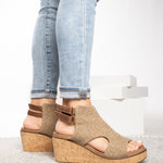 Corky's Falling Hard Wedge Sandal - Tan at ooh la la! in Grapevine TX 76051