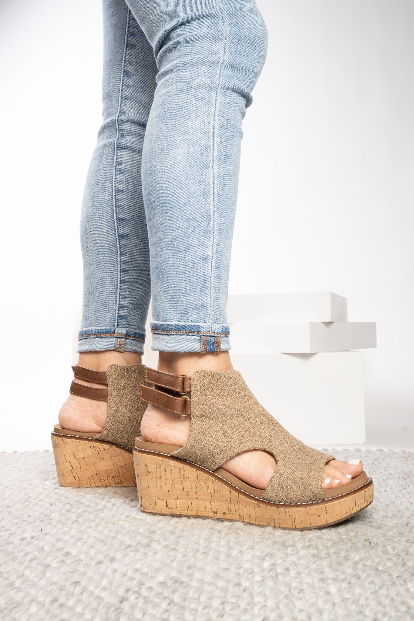 Corky's Falling Hard Wedge Sandal - Tan at ooh la la! in Grapevine TX 76051