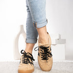 Corky’s Hey Girl Brand Heads Up Sneaker - Camel Faux Suede at ooh la la! in Grapevine TX 76051