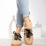 Corky’s Hey Girl Brand Heads Up Sneaker - Camel Faux Suede at ooh la la! in Grapevine TX 76051