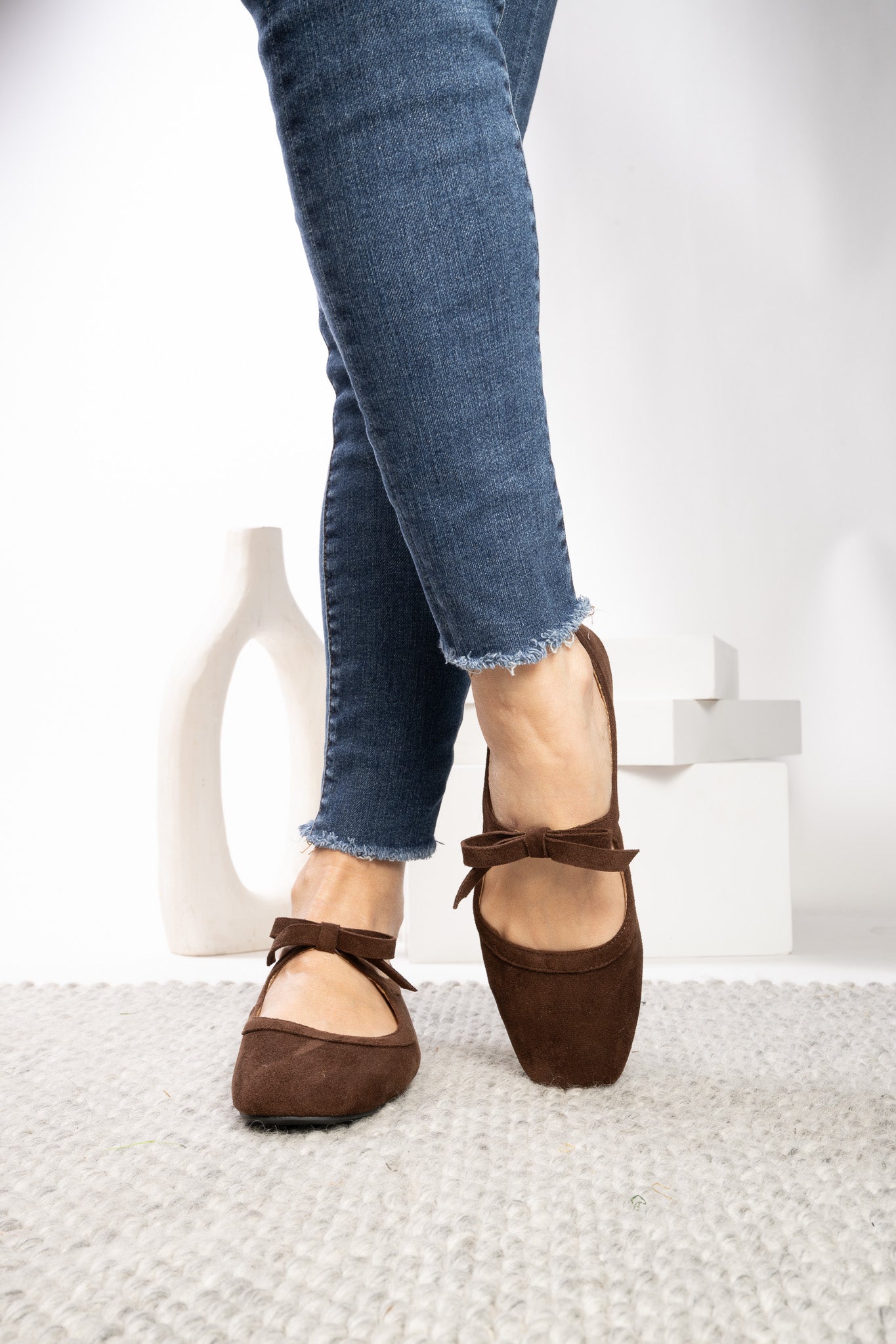 Corky's Hey Girl Brand Layover chocolate brown suede Mary Jane flat with bow strap detail at ooh la la! in Grapevine TX 76051